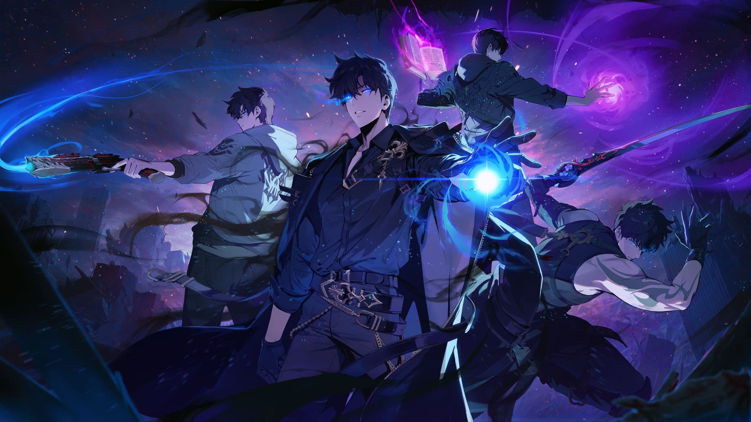 Sung Jinwoo em combate contra inimigos em Solo Leveling: Arise Overdrive
